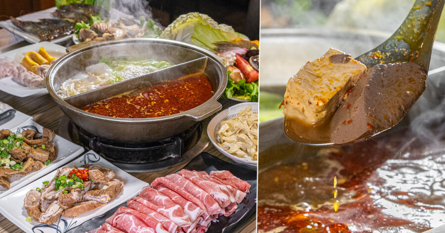 八方汕頭火鍋 高雄 楠梓平價聚餐推薦 雙人麻辣汕頭鴛鴦鍋 大份量10盎司肉盤超過癮 虎麗笑嗨嗨