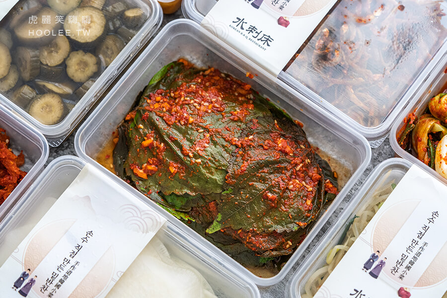 水刺床韓式小菜 高雄韓式料理推薦 韓國人手作泡菜 芝麻葉泡菜 300元